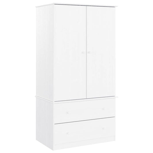 vidaXL Ντουλάπα ALTA Λευκή 90 x 55 x 170 εκ. από Μασίφ Ξύλο Πεύκου