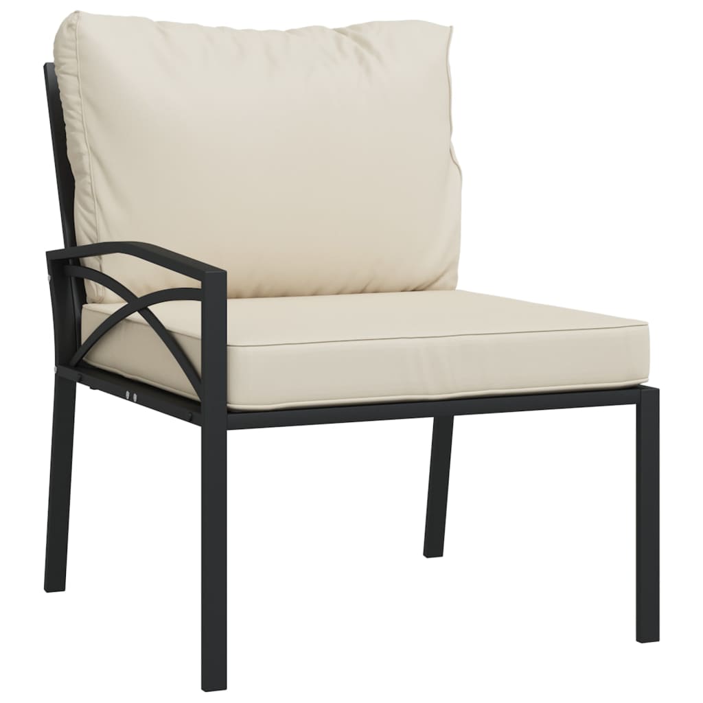 vidaXL Σαλόνι Κήπου Σετ 6 Τεμαχίων Ατσάλινο με Μαξιλάρια Χρώμα Άμμου