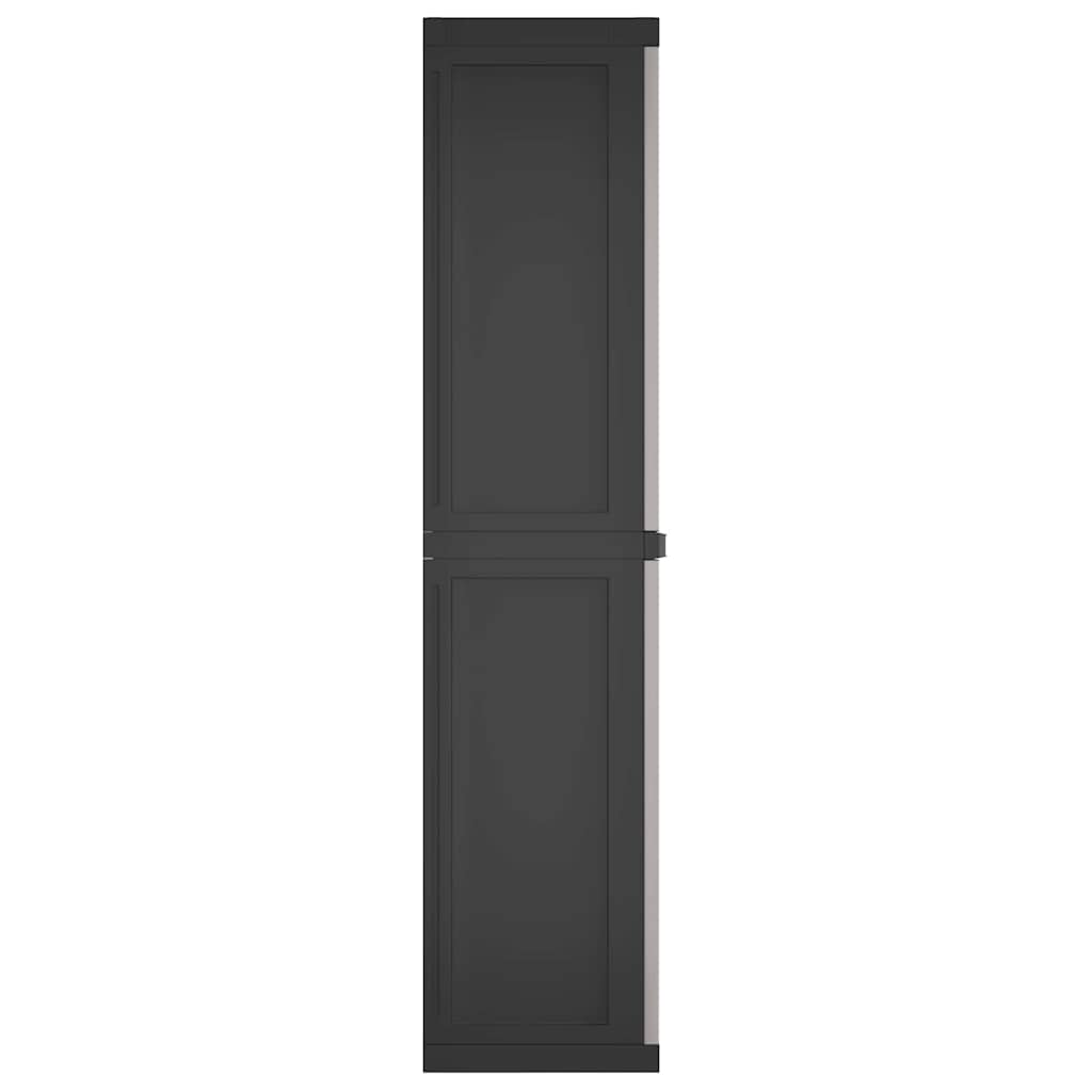 vidaXL Ντουλάπι Αποθ. Εξ. Χώρου Γκρι/Μαύρο 65x37x165εκ. Πολυπροπυλένιο