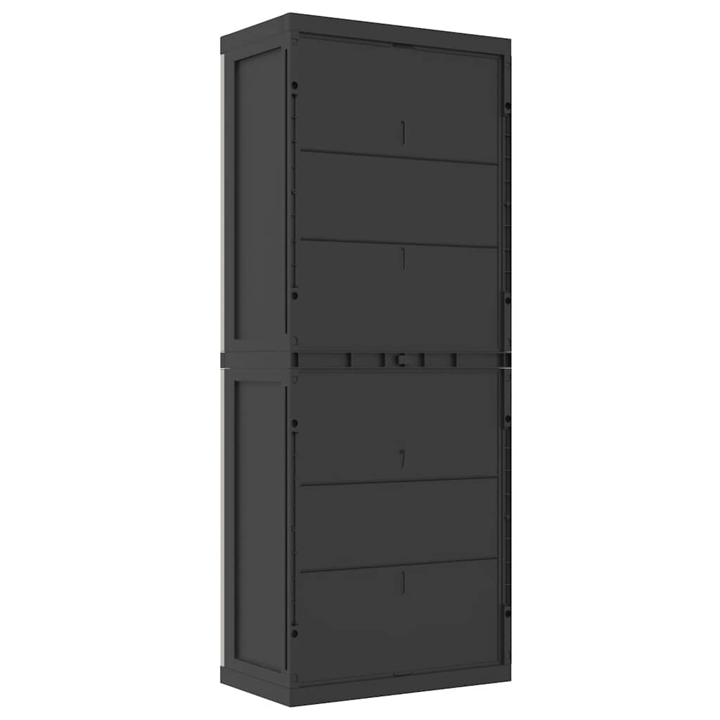 vidaXL Ντουλάπι Αποθ. Εξ. Χώρου Γκρι/Μαύρο 65x37x165εκ. Πολυπροπυλένιο