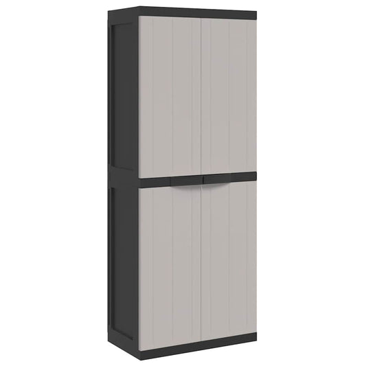 vidaXL Ντουλάπι Αποθ. Εξ. Χώρου Γκρι/Μαύρο 65x37x165εκ. Πολυπροπυλένιο