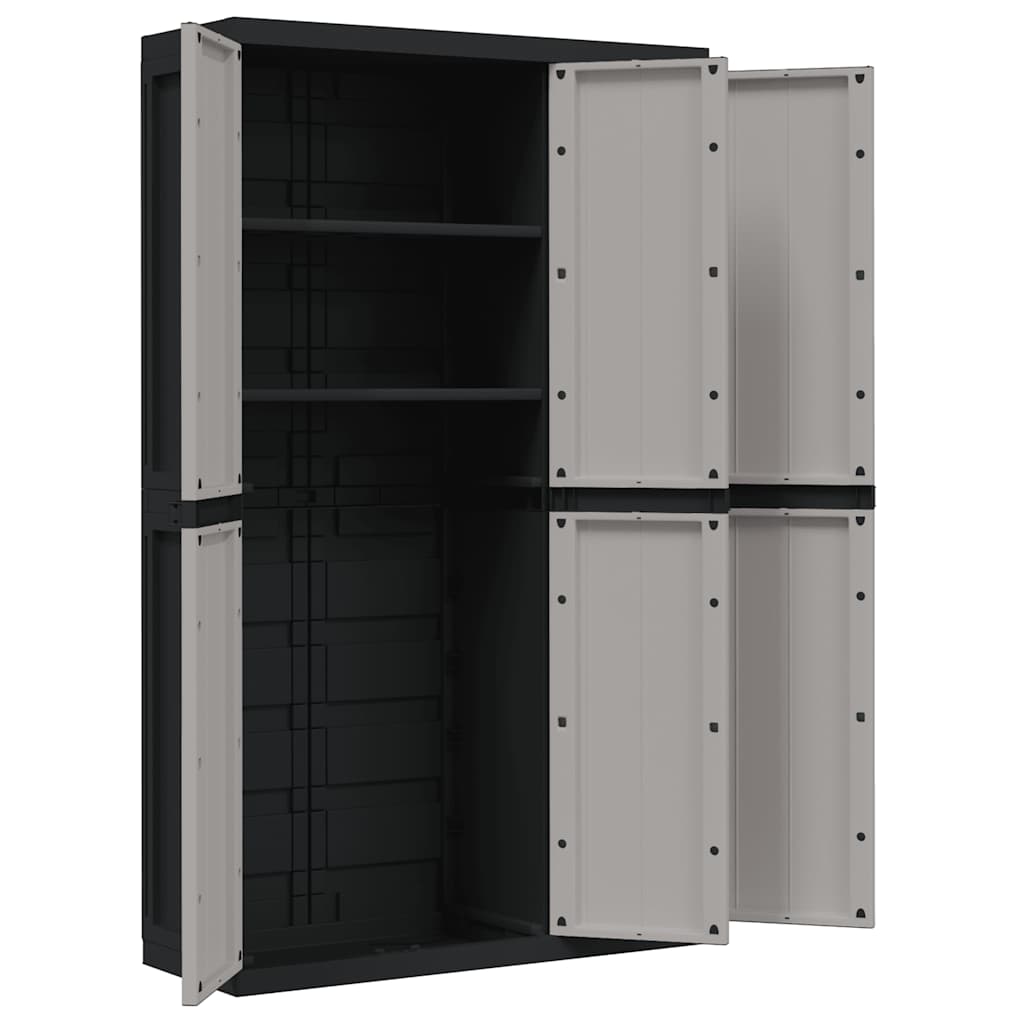 vidaXL Ντουλάπι Αποθ. Εξ. Χώρου Γκρι/Μαύρο 97x37x165εκ. Πολυπροπυλένιο