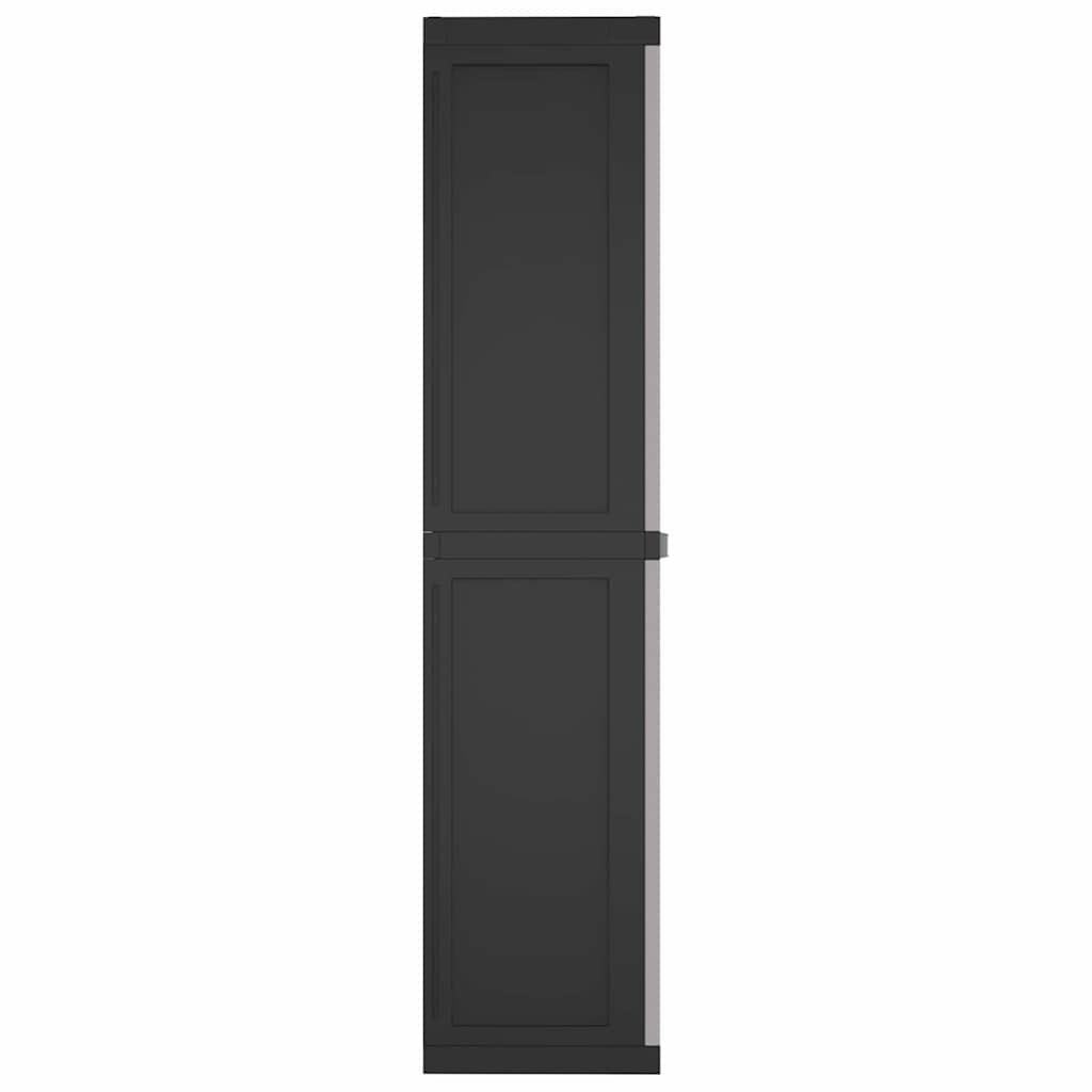 vidaXL Ντουλάπι Αποθ. Εξ. Χώρου Γκρι/Μαύρο 97x37x165εκ. Πολυπροπυλένιο