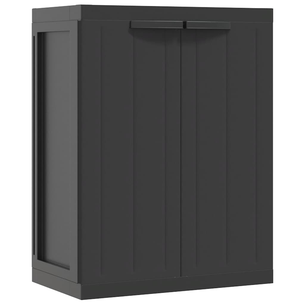 vidaXL Ντουλάπι Αποθ. Εξ. Χώρου Μαύρο 65x37x85 εκ. Πολυπροπυλένιο