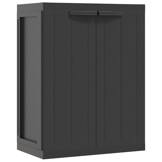 vidaXL Ντουλάπι Αποθ. Εξ. Χώρου Μαύρο 65x37x85 εκ. Πολυπροπυλένιο