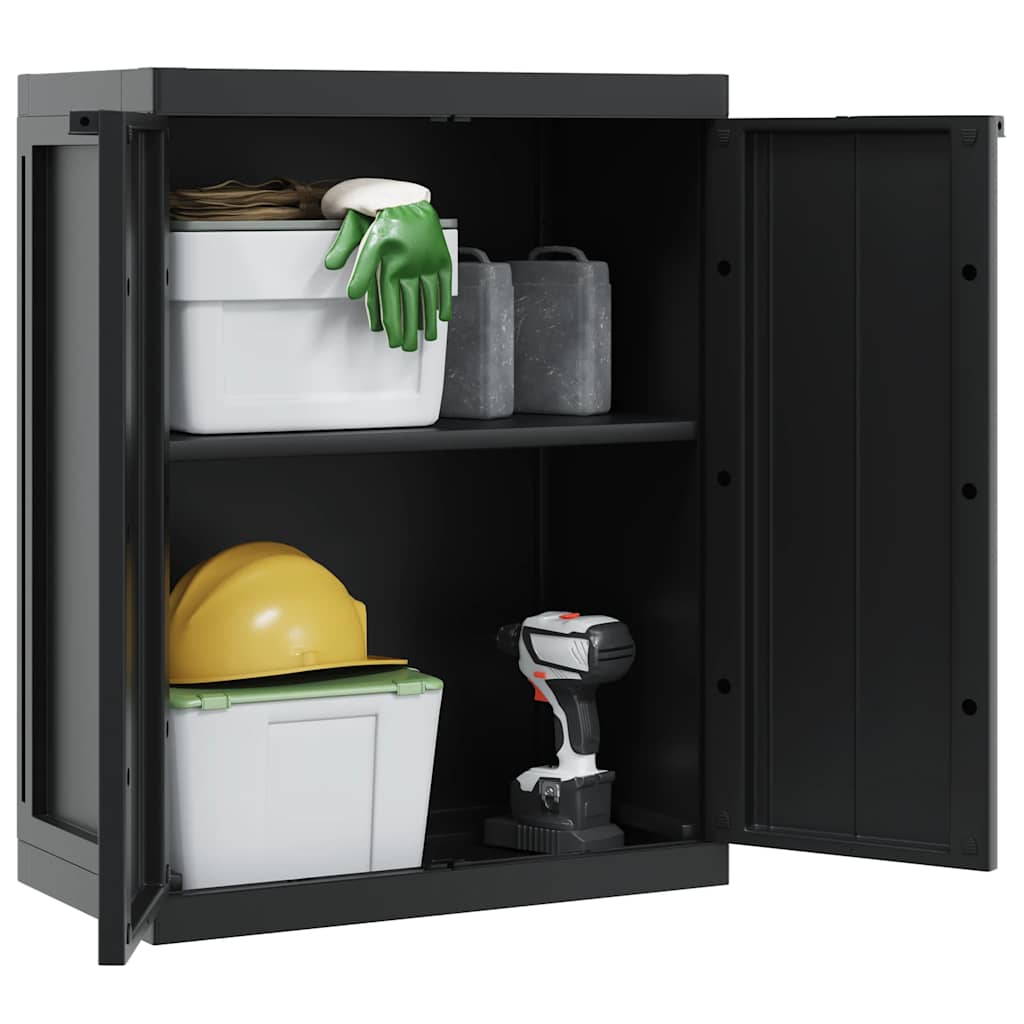 vidaXL Ντουλάπι Αποθ. Εξ. Χώρου Μαύρο 65x37x85 εκ. Πολυπροπυλένιο