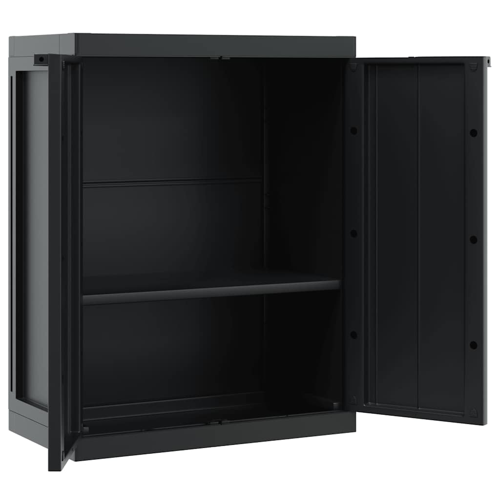 vidaXL Ντουλάπι Αποθ. Εξ. Χώρου Μαύρο 65x37x85 εκ. Πολυπροπυλένιο