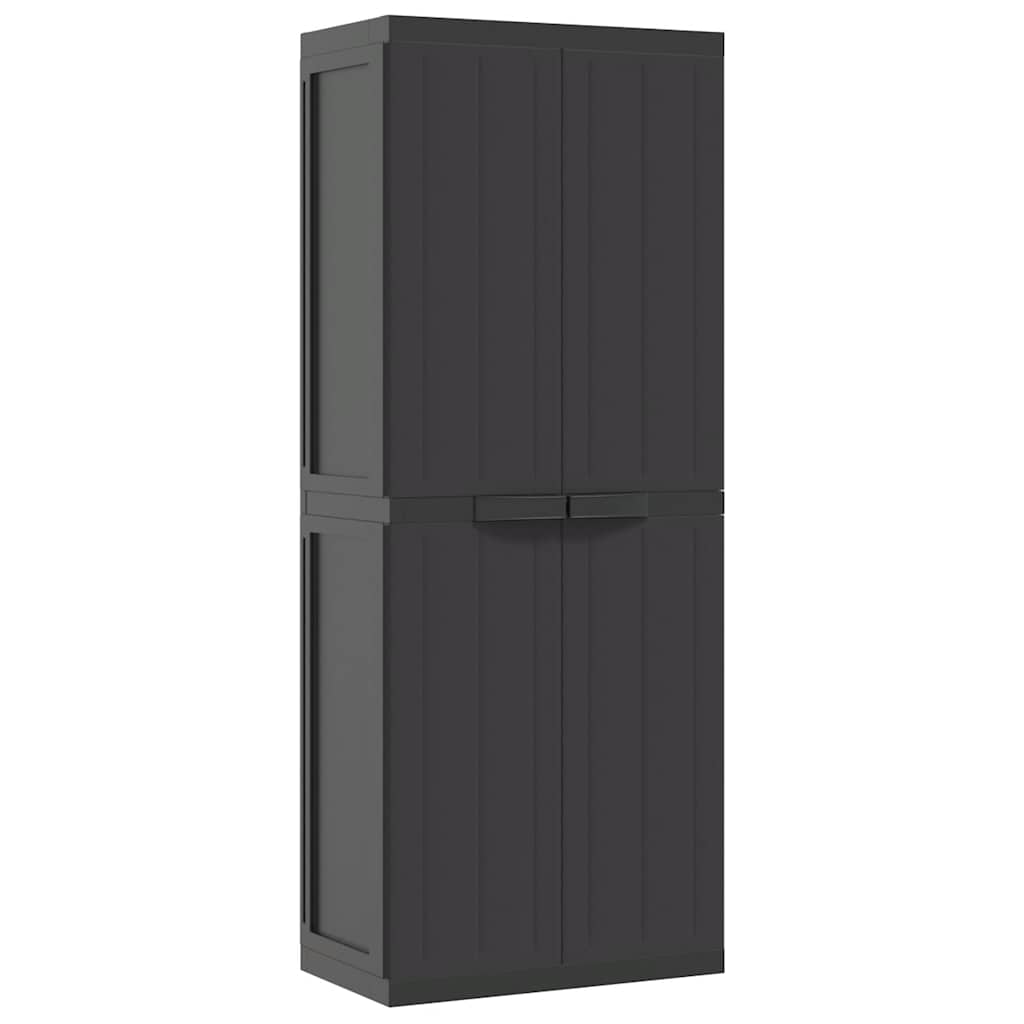 vidaXL Ντουλάπι Αποθ. Εξ. Χώρου Μαύρο 65x37x165εκ. Πολυπροπυλένιο