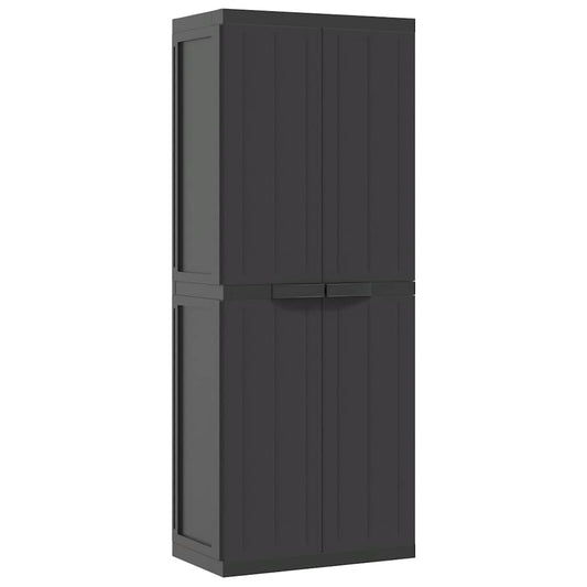 vidaXL Ντουλάπι Αποθ. Εξ. Χώρου Μαύρο 65x37x165εκ. Πολυπροπυλένιο