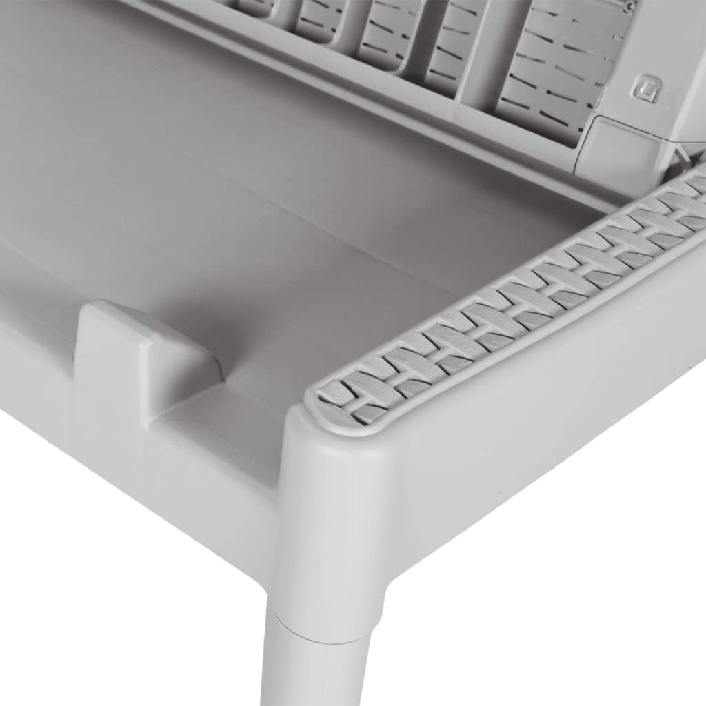 vidaXL Ξαπλώστρα Γκρι 186 x 60 x 29 από Πολυπροπυλένιο