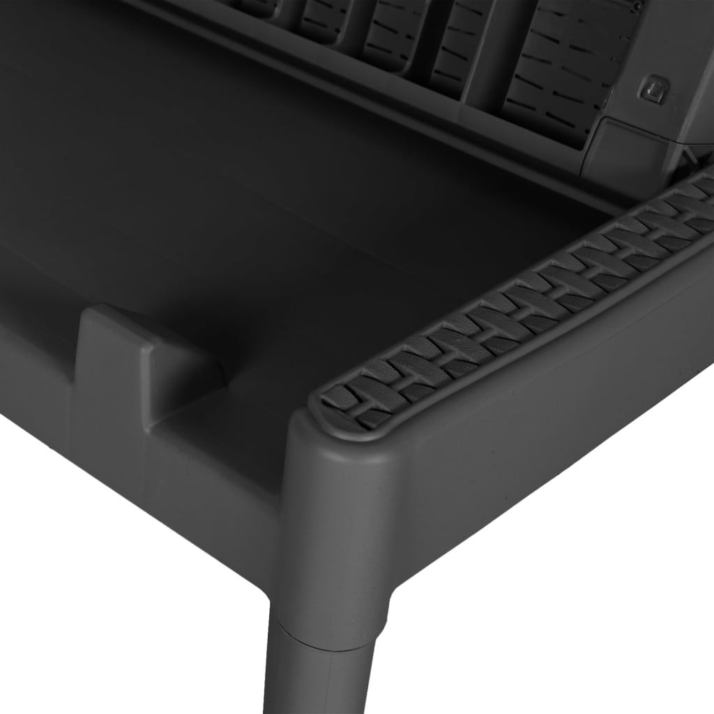 vidaXL Ξαπλώστρα Ανθρακί 186 x 60 x 29 από Πολυπροπυλένιο