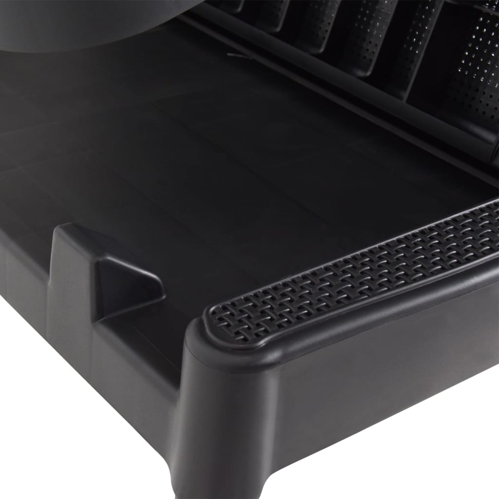 vidaXL Ξαπλώστρα Ανθρακί 186 x 60 x 29 από Πολυπροπυλένιο