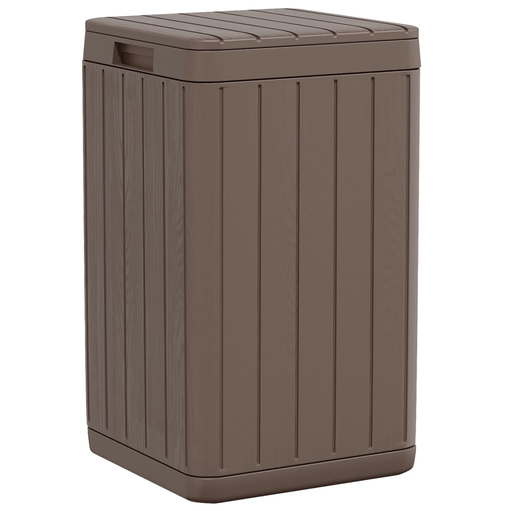 vidaXL Κάδος Απορριμμάτων Εξωτερ. Χώρου Καφέ 38x38x65 εκ. Πολυπρ/λένιο