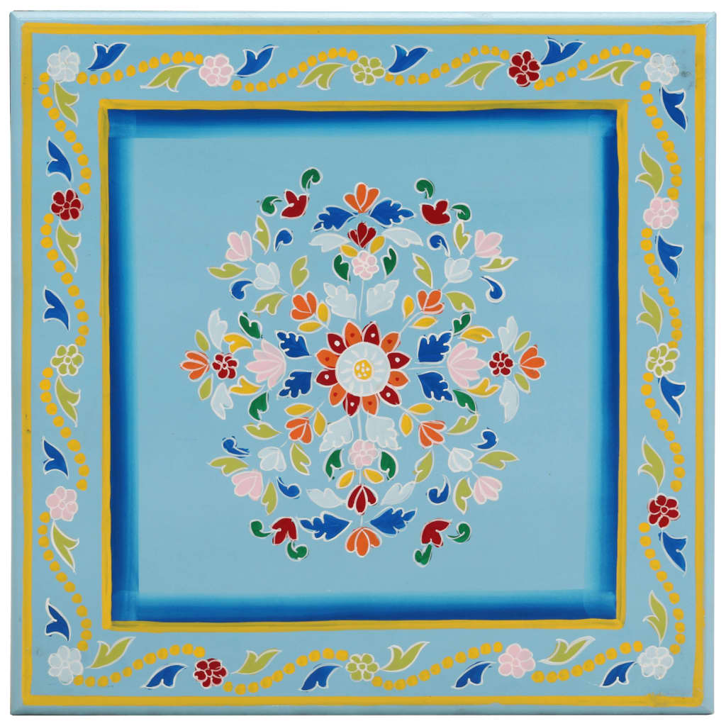 vidaXL Τραπεζάκι Σαλονιού Βαμμένο στο Χέρι Τιρκουάζ Μασίφ Ξύλο Μάνγκο