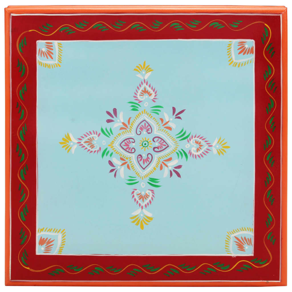 vidaXL Τραπεζάκι Σαλονιού Βαμμένο στο Χέρι Μπλε από Μασίφ Ξύλο Μάνγκο