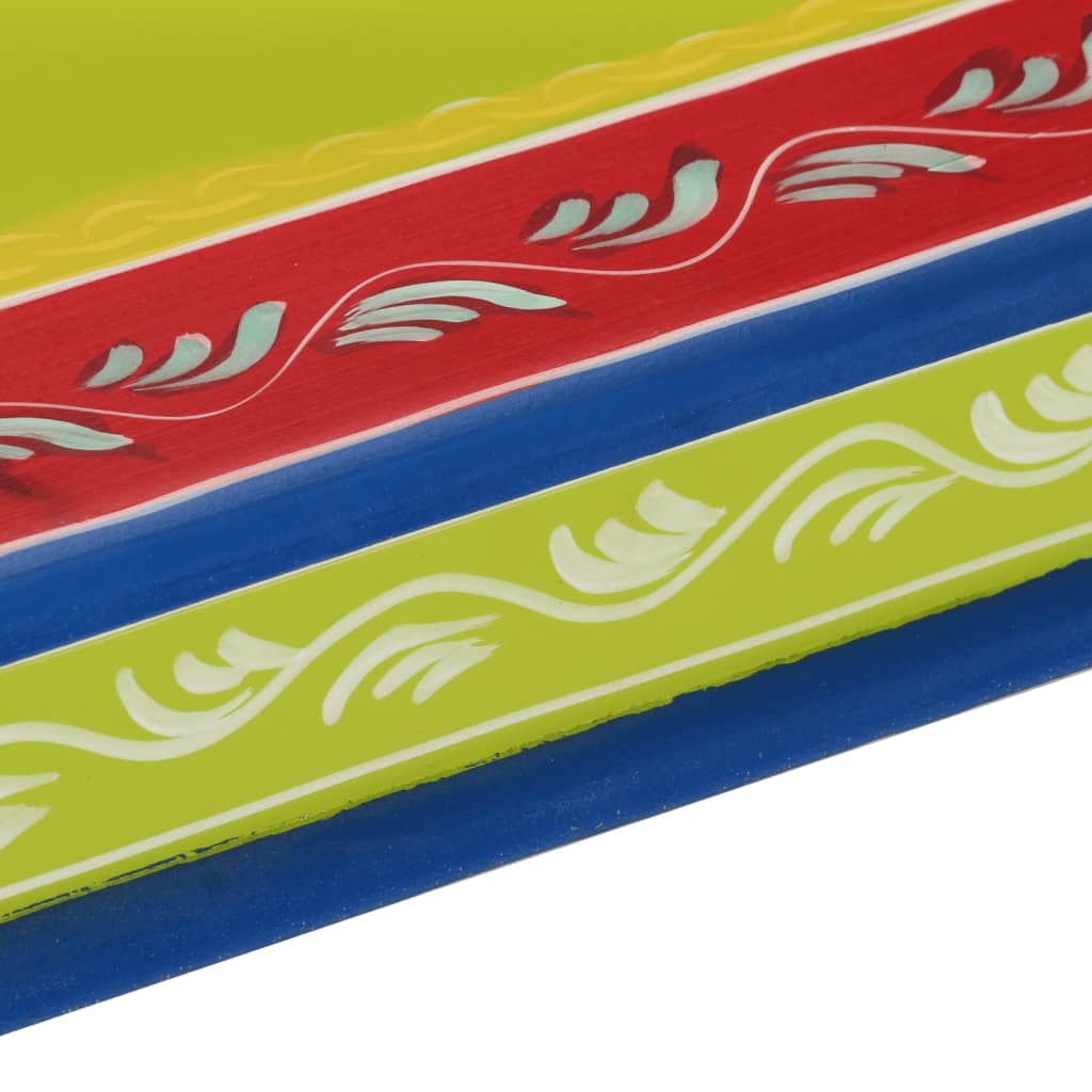 vidaXL Τραπεζάκι Σαλονιού Βαμμένο στο Χέρι Πράσινο Μασίφ Ξύλο Μάνγκο