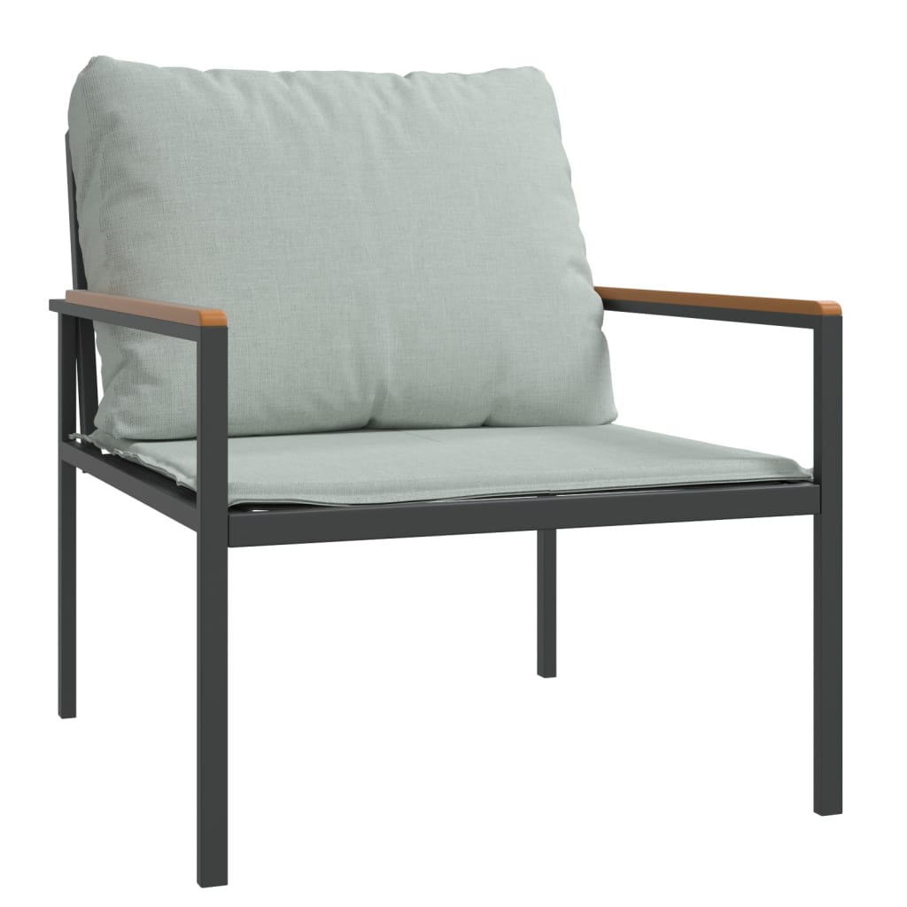 vidaXL Σαλόνι Κήπου Σετ 4 τεμ. Ανθρακί από Ατσάλι με Μαξιλάρια