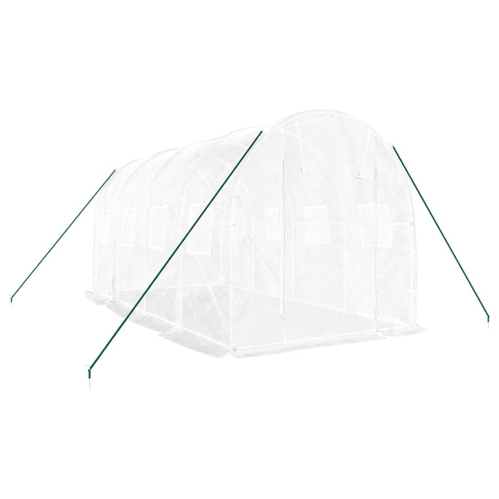 vidaXL Θερμοκήπιο με Ατσάλινο Πλαίσιο Λευκό 8 μ² 4 x 2 x 2 μ.