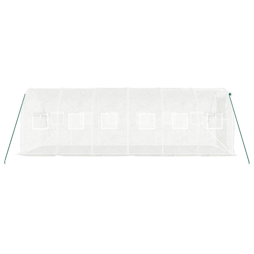 vidaXL Θερμοκήπιο με Ατσάλινο Πλαίσιο Λευκό 12 μ² 6 x 2 x 2 μ.