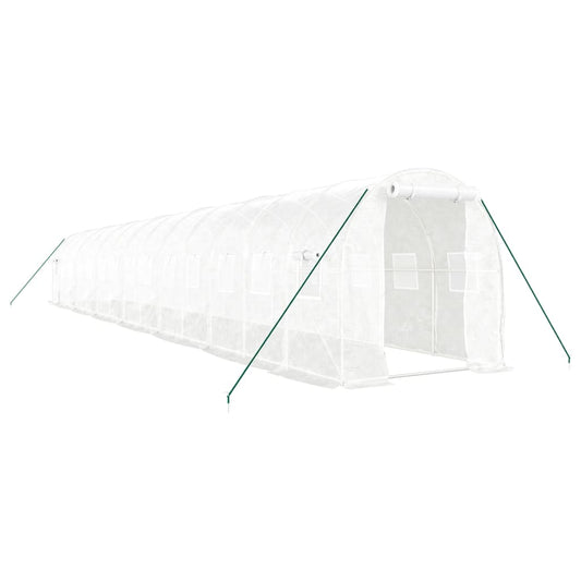 vidaXL Θερμοκήπιο με Ατσάλινο Πλαίσιο Λευκό 28 μ² 14 x 2 x 2 μ.