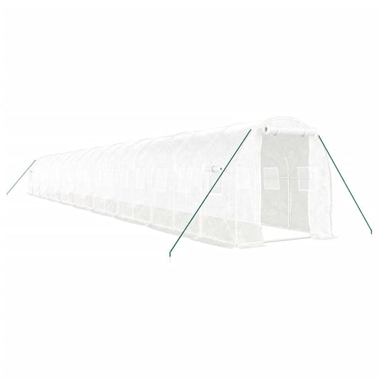 vidaXL Θερμοκήπιο με Ατσάλινο Πλαίσιο Λευκό 36 μ² 18 x 2 x 2 μ.