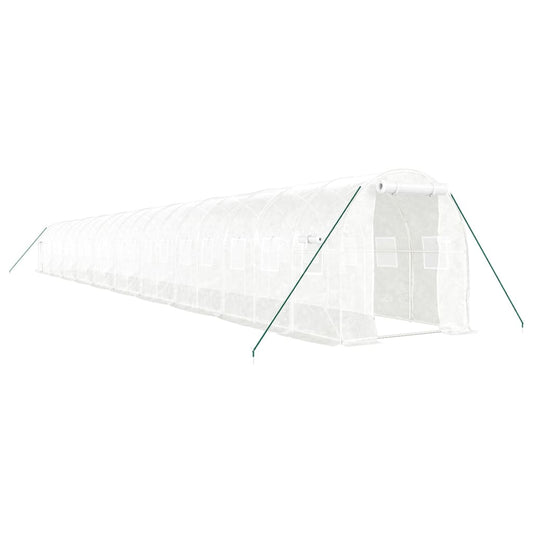 vidaXL Θερμοκήπιο με Ατσάλινο Πλαίσιο Λευκό 40 μ² 20 x 2 x 2 μ.