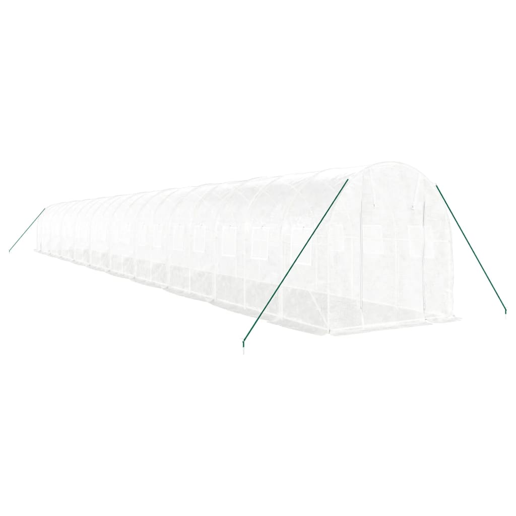 vidaXL Θερμοκήπιο με Ατσάλινο Πλαίσιο Λευκό 40 μ² 20 x 2 x 2 μ.