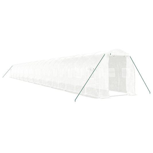 vidaXL Θερμοκήπιο με Ατσάλινο Πλαίσιο Λευκό 44 μ² 22 x 2 x 2 μ.