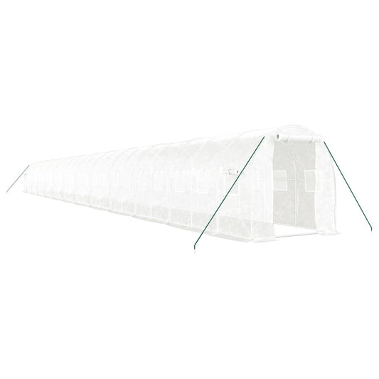 vidaXL Θερμοκήπιο με Ατσάλινο Πλαίσιο Λευκό 48 μ² 24 x 2 x 2 μ.