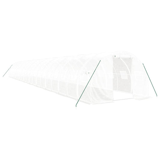 vidaXL Θερμοκήπιο Λευκό 60 μ² 20 x 3 x 2 μ. με Ατσάλινο Πλαίσιο