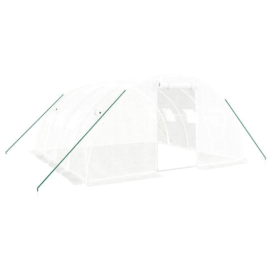 vidaXL Θερμοκήπιο Λευκό 16 μ² 4 x 4 x 2 μ. με Ατσάλινο Πλαίσιο