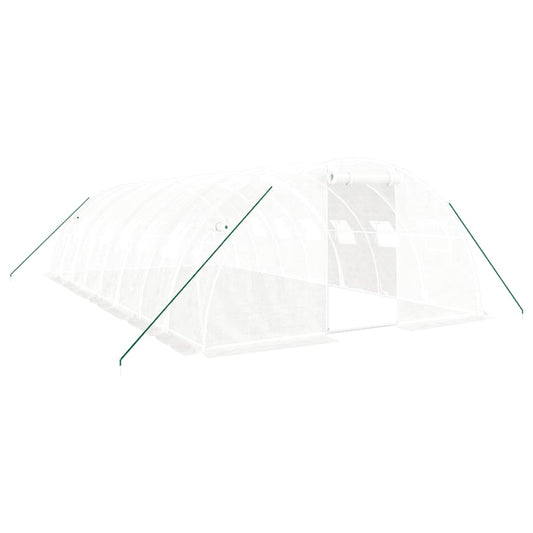 vidaXL Θερμοκήπιο Λευκό 32 μ² 8 x 4 x 2 μ. με Ατσάλινο Πλαίσιο