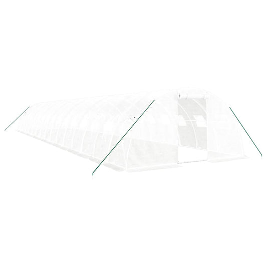 vidaXL Θερμοκήπιο Λευκό 64 μ² 16 x 4 x 2 μ. με Ατσάλινο Πλαίσιο
