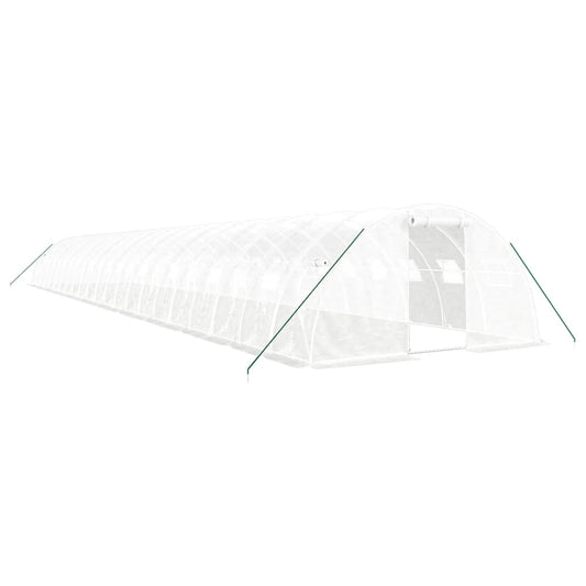 vidaXL Θερμοκήπιο Λευκό 88 μ² 22 x 4 x 2 μ. με Ατσάλινο Πλαίσιο