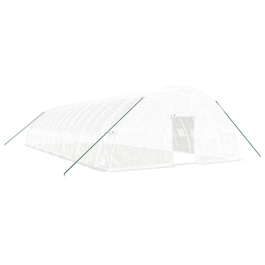 vidaXL Θερμοκήπιο με Ατσάλινο Πλαίσιο Λευκό 84 μ² 14 x 6 x 2,85 μ.