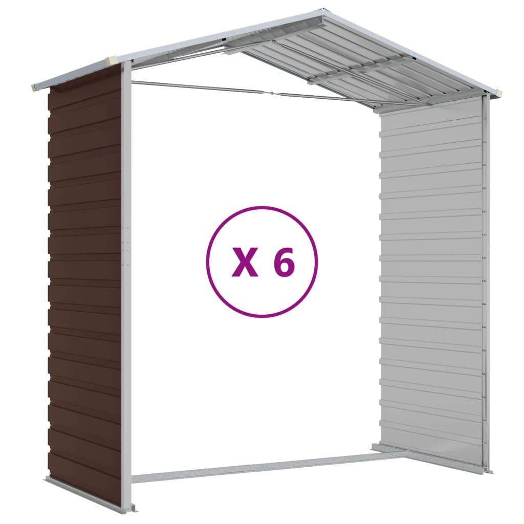 vidaXL Αποθήκη Κήπου Καφέ 191x555x198 εκ. Γαλβανισμένο Ατσάλι