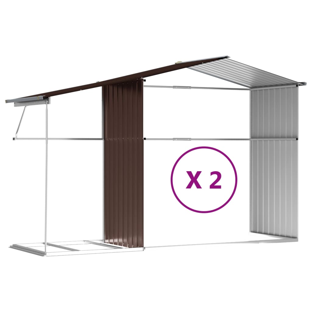 vidaXL Αποθήκη Κήπου Καφέ 277x279x179 εκ. από Γαλβανισμένο Ατσάλι