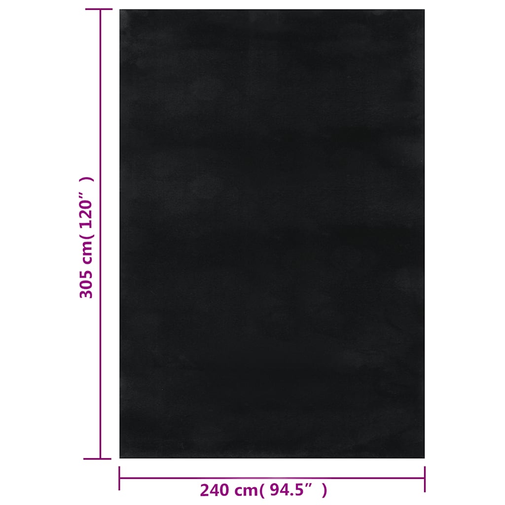 vidaXL Χαλί Shaggy Μαύρο 240x305 εκ. από Πολυεστέρα