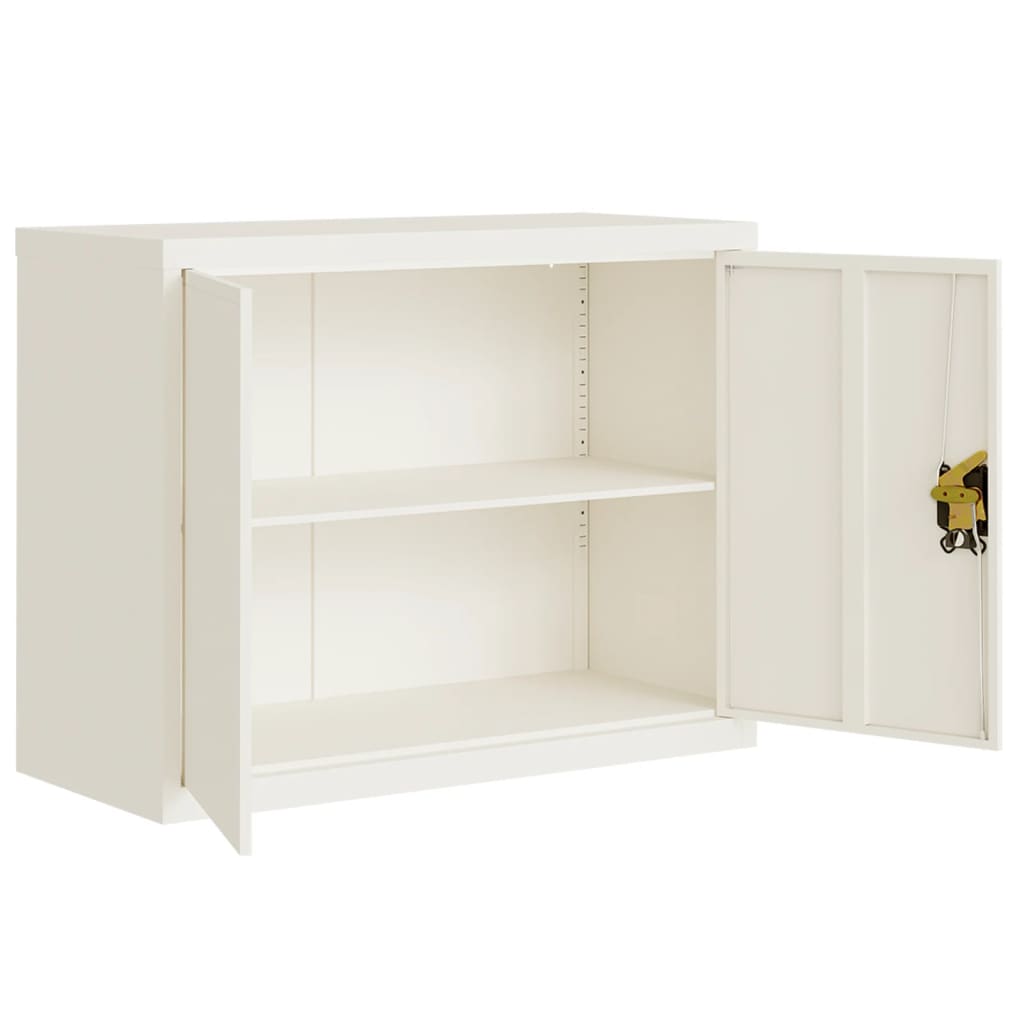 vidaXL Αρχειοθήκη Λευκή 90 x 40 x 110 εκ. από Ατσάλι
