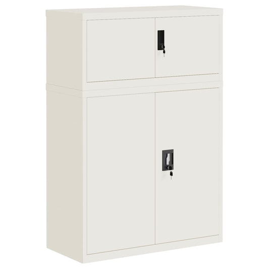 vidaXL Αρχειοθήκη Λευκή 90 x 40 x 130 εκ. από Ατσάλι