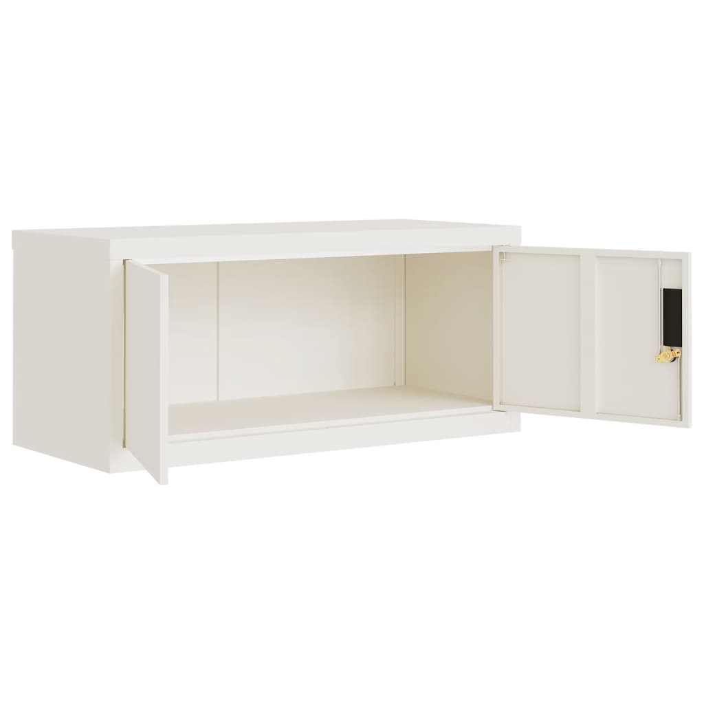 vidaXL Αρχειοθήκη Λευκή 90 x 40 x 130 εκ. από Ατσάλι
