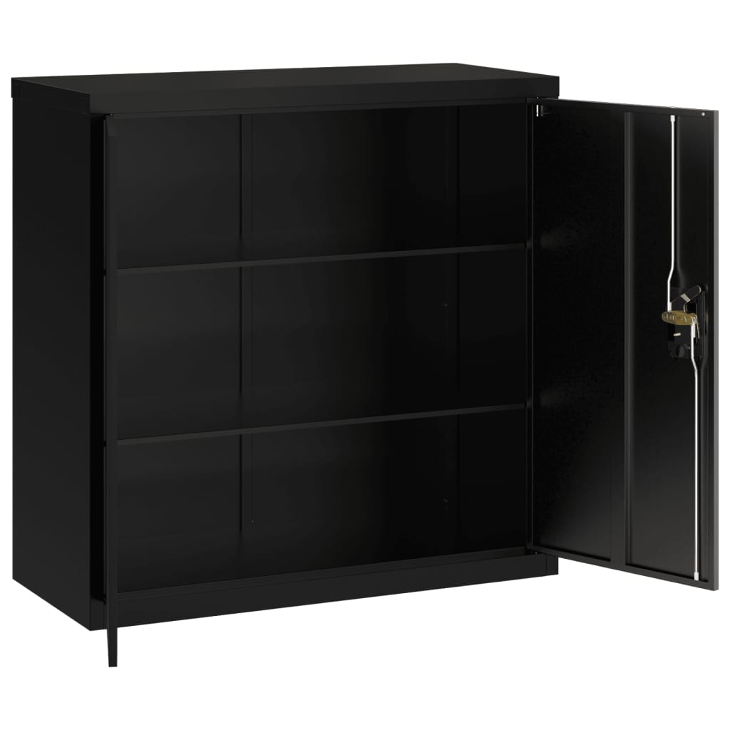 vidaXL Αρχειοθήκη Μαύρη 90 x 40 x 130 εκ. Ατσάλινη