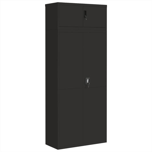 vidaXL Αρχειοθήκη Μαύρη 90 x 40 x 220 εκ. Ατσάλινη