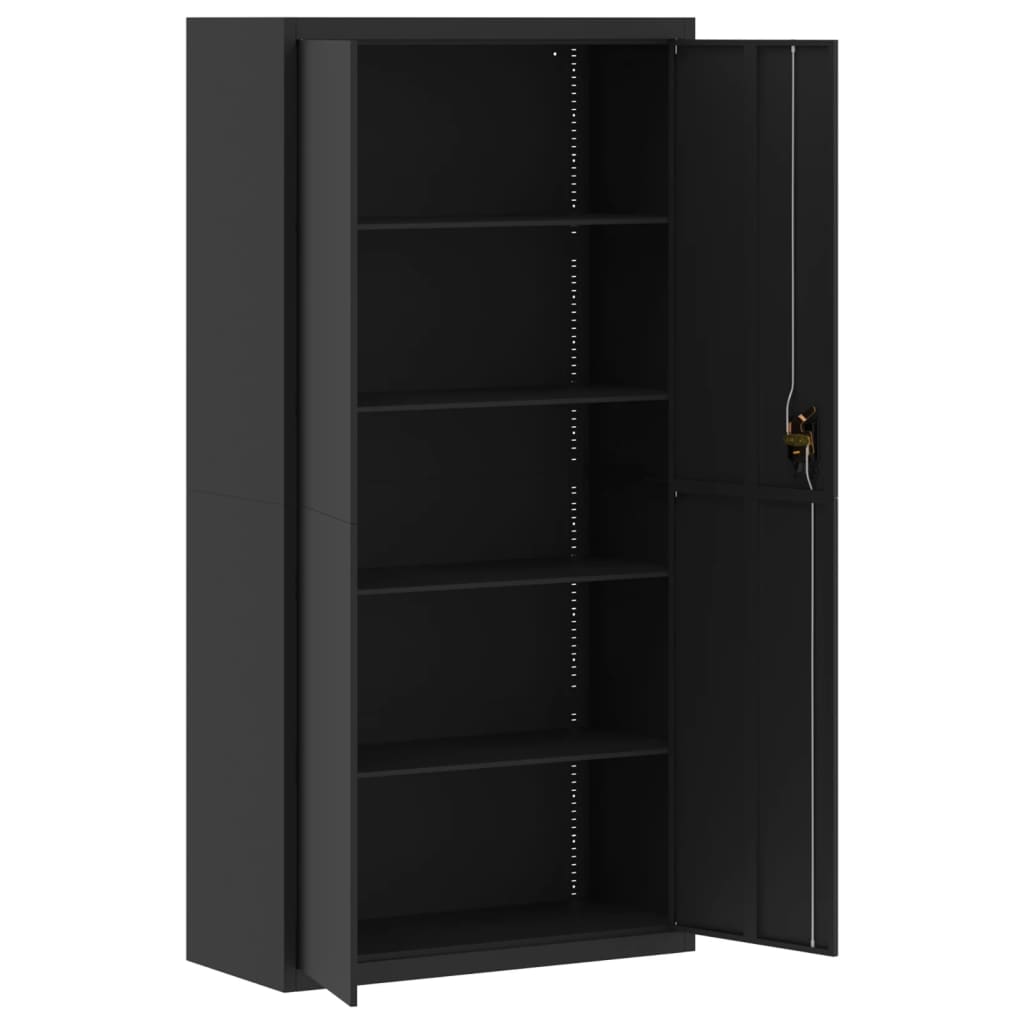 vidaXL Αρχειοθήκη Μαύρη 90 x 40 x 220 εκ. Ατσάλινη