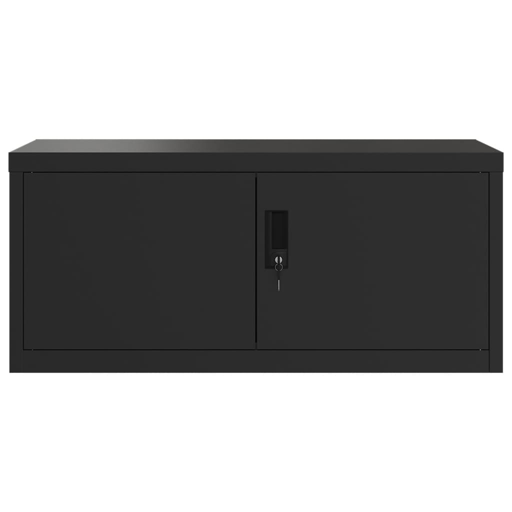 vidaXL Αρχειοθήκη Μαύρη 90 x 40 x 240 εκ. από Ατσάλι