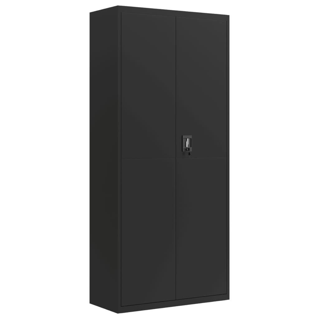 vidaXL Αρχειοθήκη Μαύρη 90 x 40 x 240 εκ. από Ατσάλι