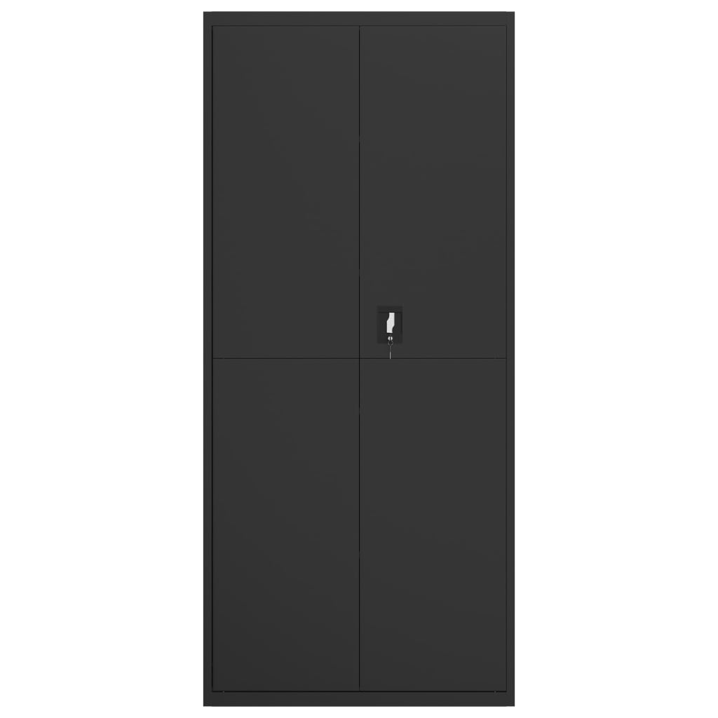 vidaXL Αρχειοθήκη Μαύρη 90 x 40 x 240 εκ. από Ατσάλι