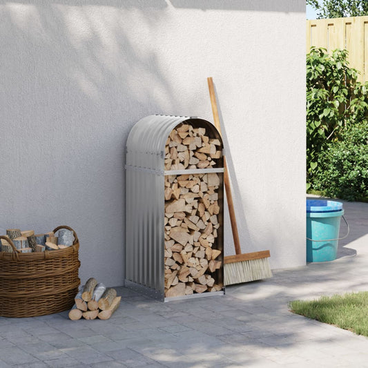 vidaXL Ξυλοθήκη Ανοιχτό Γκρι 40x45x100 εκ. από Γαλβανισμένο Ατσάλι