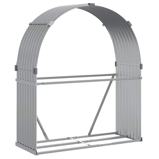 vidaXL Ξυλοθήκη Αν. Γκρι 120 x 45 x 140 εκ. από Γαλβανισμένο Ατσάλι