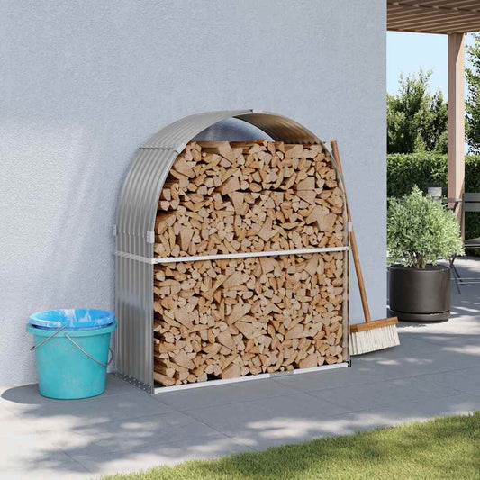 vidaXL Ξυλοθήκη Αν. Γκρι 120 x 45 x 140 εκ. από Γαλβανισμένο Ατσάλι